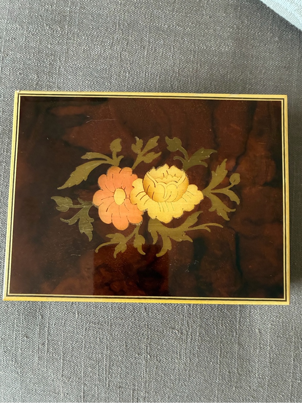 Vintage Italian music box plays sound of music